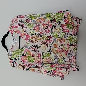 Habitat floral linen blend gauzy top Sz S